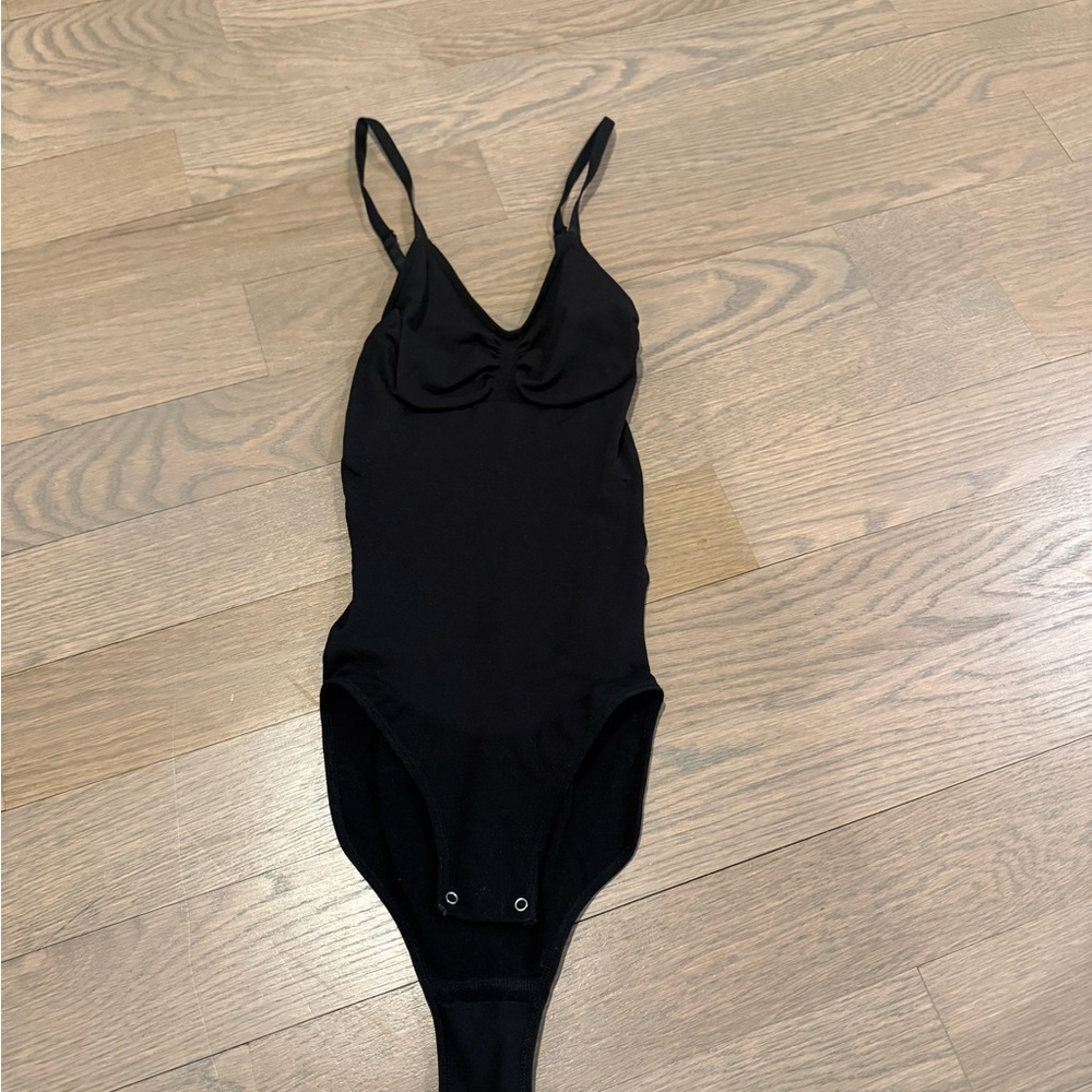 Black Sleeveless Bodysuit with Snap Bottom